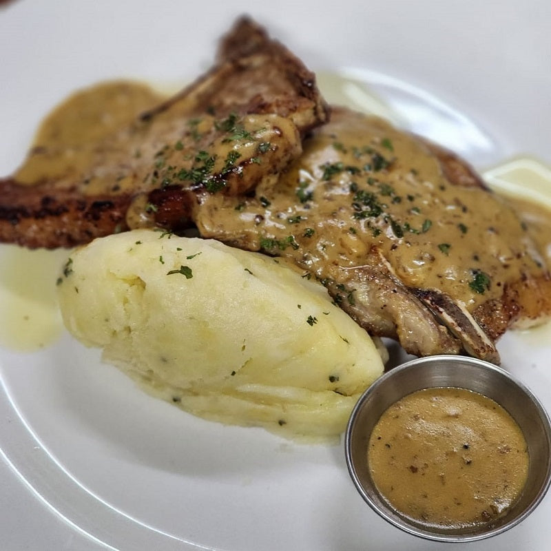 Pork Chops with Peppercorn Sauce Ciao Bella Art Cafe & Restaurant