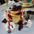 Blueberry Pancakes with Whipped Cream